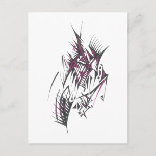 Elektrische Farbige Abstrakte Stammes-Tattoo-Kunst Postkarte