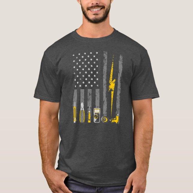 Elektrische Flag Tools Patriotic Job Wire  T-Shirt (Vorderseite)