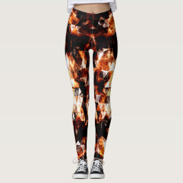 Elektrische Flammen aus funkelnd orangefarbenem Dr Leggings