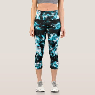 Elektrische funkelnd Dreiecksflammen Capri Leggings