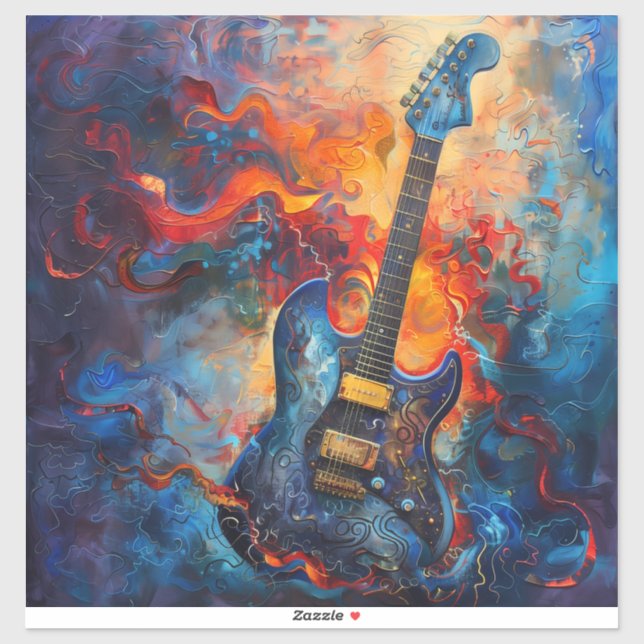 Elektrische Gitarre Art Vinyl Sticker (Blatt)