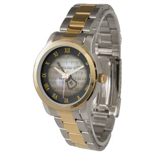 Elektrische Gitarre~Background "The Musical Planet Armbanduhr