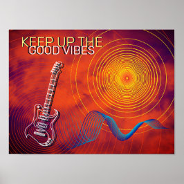 Elektrische Gitarre Behielt die Good Vibes Orange  Poster