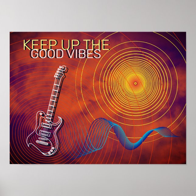 Elektrische Gitarre Behielt die Good Vibes Orange  Poster (Vorne)