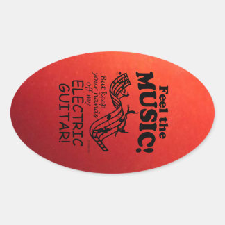 Elektrische Gitarre fühlen sich wie ein Oval-Stick Ovaler Aufkleber