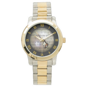 Elektrische Gitarre ~ Hintergrund "The Musical Pla Armbanduhr