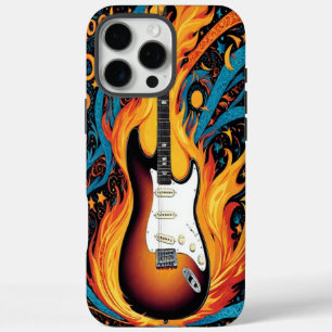 Elektrische Gitarre in Flammen iPhone 16 Pro Max Hülle