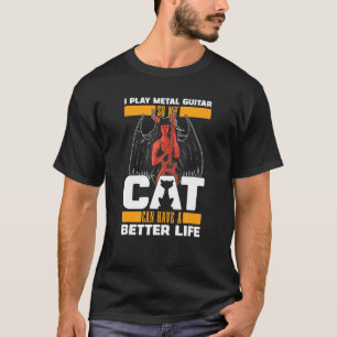 Elektrische Gitarre Katze Gitarrist Metal Gitarr T-Shirt