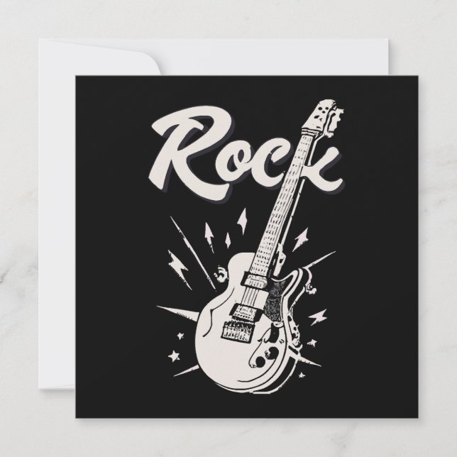 Elektrische Gitarre mit Rockwort (Vorderseite)