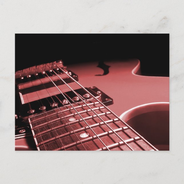 Elektrische Gitarre Nah Up Foto 6 String- Red Postkarte (Vorderseite)