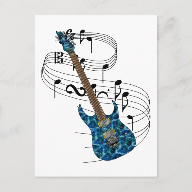 Elektrische Gitarre Postkarte (Vorderseite)