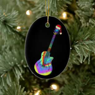 Elektrische Gitarre Psychedelic Santa Keramik Ornament