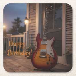 Elektrische Gitarre Rechteckiger Pappuntersetzer