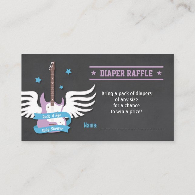 Elektrische Gitarre Rock a Bye Diaper Raffle Begleitkarte (Vorderseite)