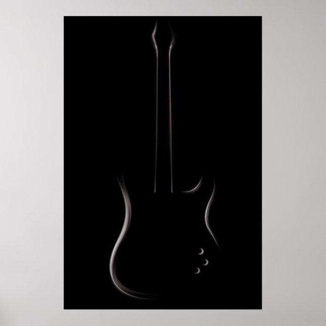 Elektrische Gitarre-Silhouette Poster (Vorne)