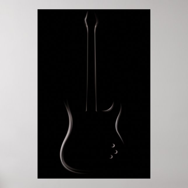 Elektrische Gitarre-Silhouette Poster (Vorne)