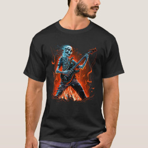 Elektrische Gitarre Skeleton Gitarrist Metal Punk T-Shirt