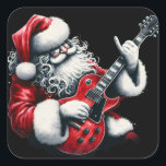 Elektrische Gitarre Solos Light Christmas Nights Quadratischer Aufkleber<br><div class="desc">Elektrische Gitarre Solos Licht Weihnachtsabende Weihnachtsabende Weihnachtsmann Playing eine elektrische Gitarre</div>