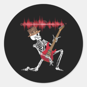 Elektrische Gitarre spielen Funny Halloween Runder Aufkleber