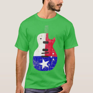 Elektrische Gitarre Texas Flag gestresste Gitarren T-Shirt