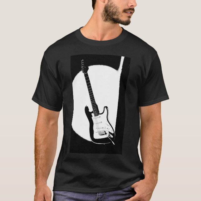 Elektrische Gitarre Trendy Pop Moderne Vorlage T-Shirt (Vorderseite)