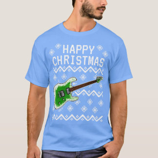 Elektrische Gitarre Ugly Weihnachtsgitarrist Musik T-Shirt