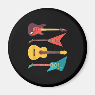 Elektrische Gitarre und akustische Gitarrenmusikge Magnet