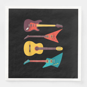 Elektrische Gitarre und akustische Gitarrenmusikge Serviette