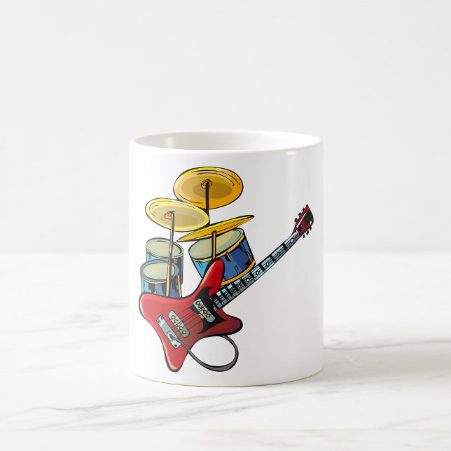 Elektrische Gitarre und Trommeln Kaffeetasse (Von Creator hochgeladen)