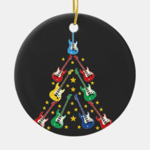 Elektrische Gitarre Weihnachtsbaum Musikliebhaber  Keramik Ornament