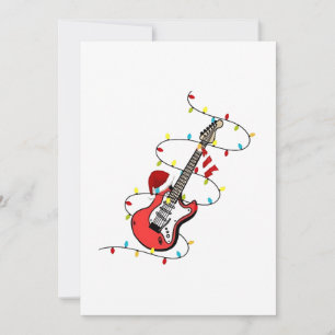Elektrische Gitarre Weihnachtsmann Musik Weihnacht Einladung