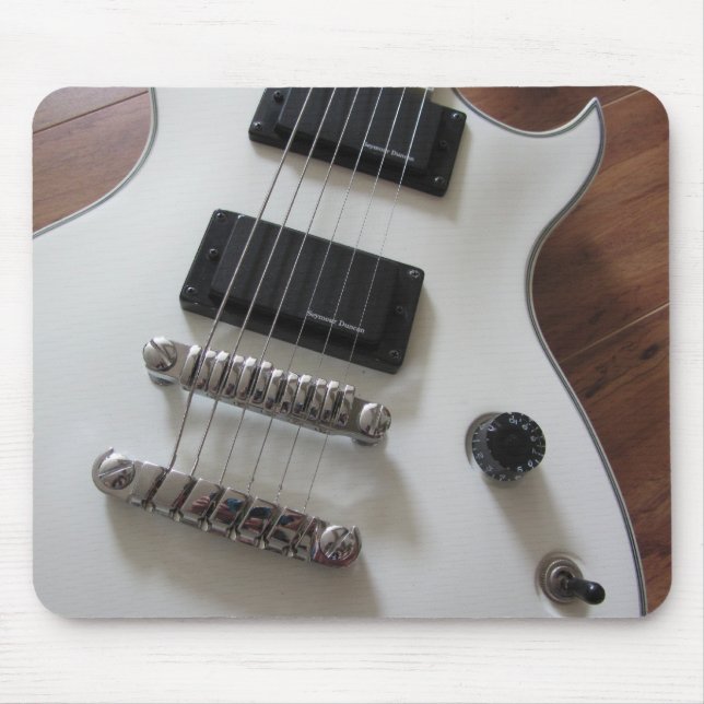 Elektrische Gitarre - weiß Mousepad (Vorne)