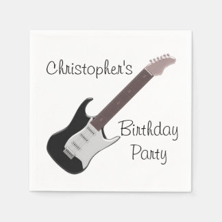 Elektrische Gitarre zum Geburtstag Serviette