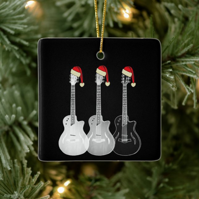Elektrische Gitarren Funny Cool Schwarz und Weiß Keramikornament (Baum)