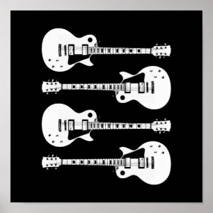 Elektrische Gitarren Graphic in White Poster