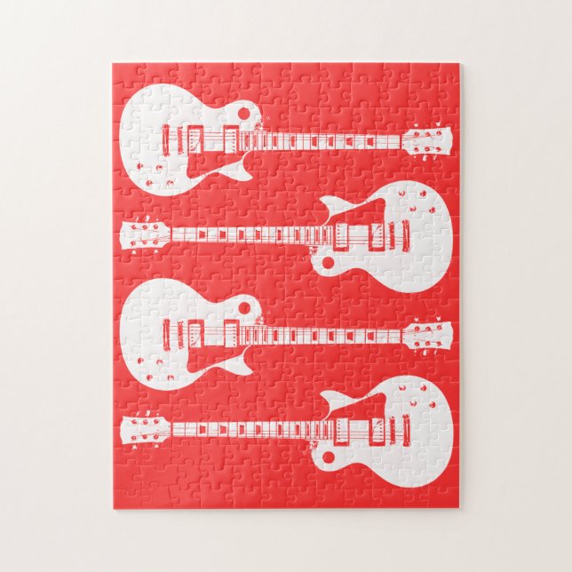 Elektrische Gitarren Graphic in White Puzzle (Vertikal)