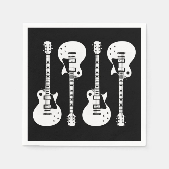 Elektrische Gitarren Graphic in White Serviette (Vorderseite)