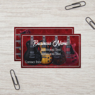 Elektrische Gitarren Rot Visitenkarte