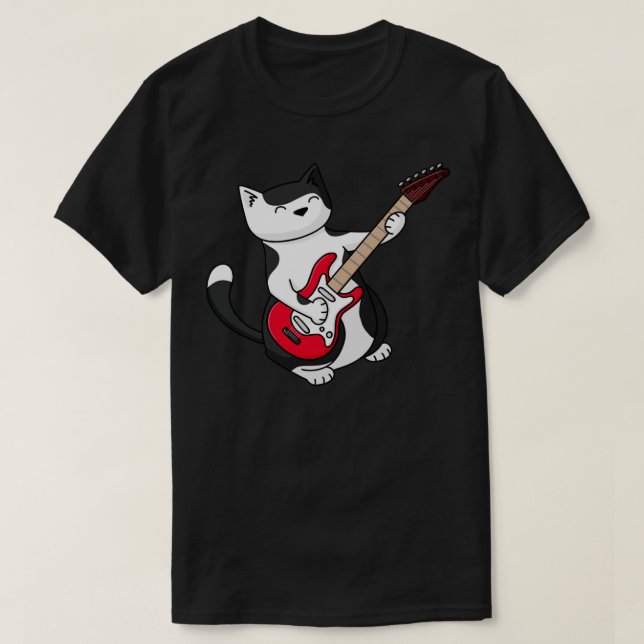 Elektrische Gitarrenkatze T-Shirt (Design vorne)