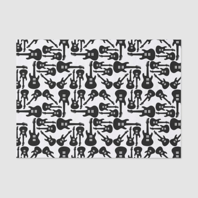 Elektrische Gitarrenmuster-Musik als CUSTOM-FARBE Seidenpapier (Vorderseite)