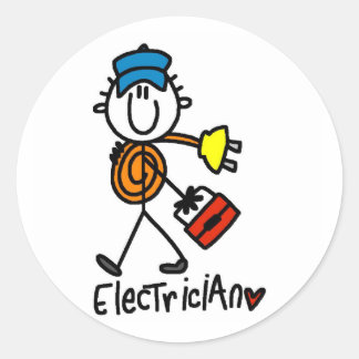 Elektrische Grundhemden und -geschenke Runder Aufkleber