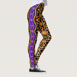 Elektrische Halloween-Stamm Lila Orange-Leggings Leggings