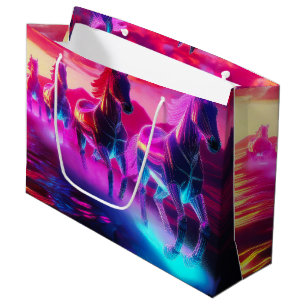 Elektrische Herde - Synthwave Pferde Große Geschenktüte