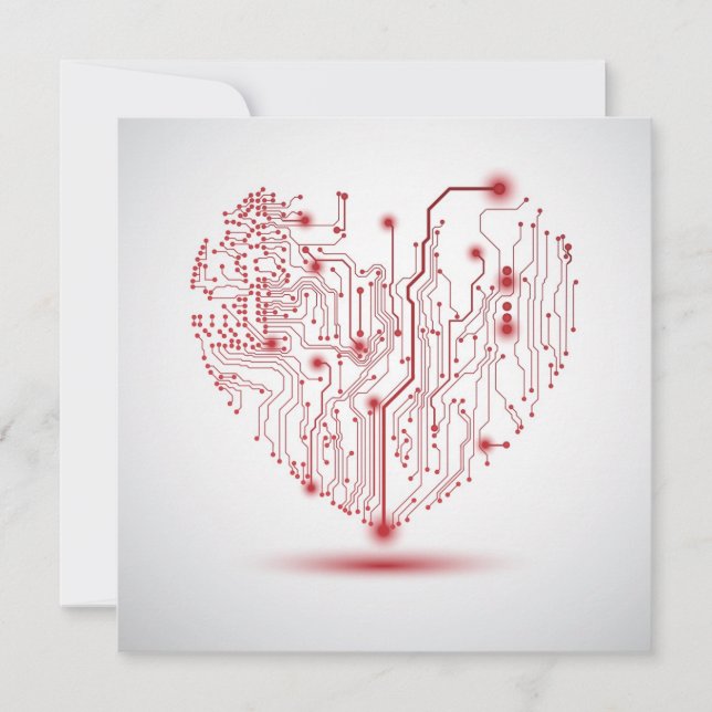 Elektrische Herz-Einladung Einladung (Vorderseite)