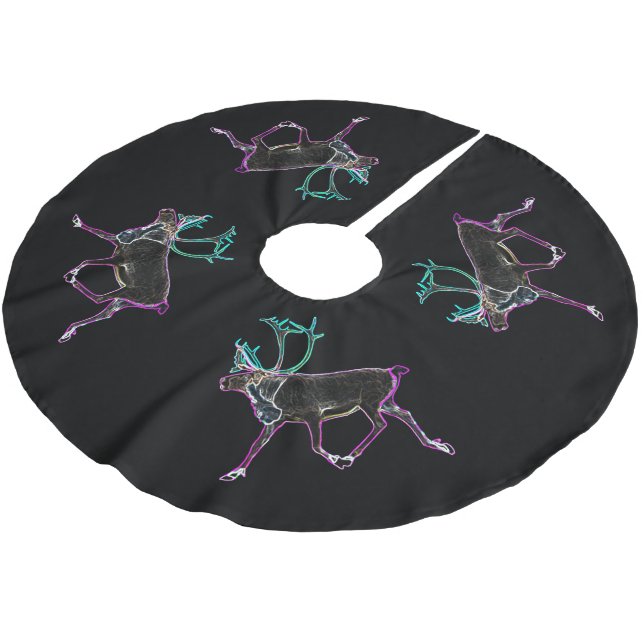 Elektrische Karibik Polyester Weihnachtsbaumdecke (Schrägansicht)