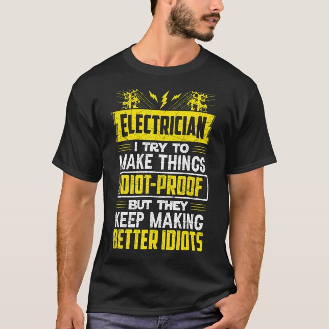 Elektrische Kunst Männer Vater Lineman Electronics T-Shirt (Vorderseite)