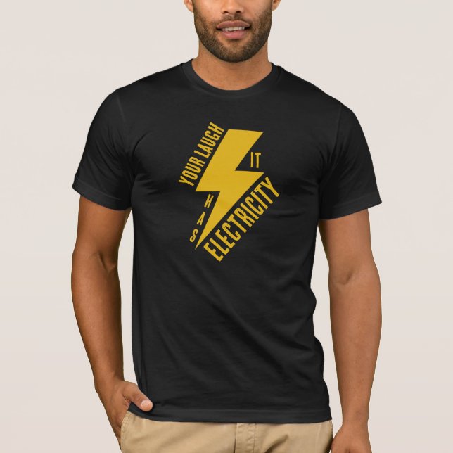 Elektrische Lach-Blitz-Kunst T-Shirt (Vorderseite)
