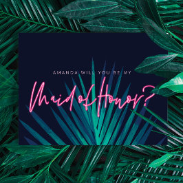 Elektrische Liebe Neon Pink ist meine Trauzeugin? Einladung