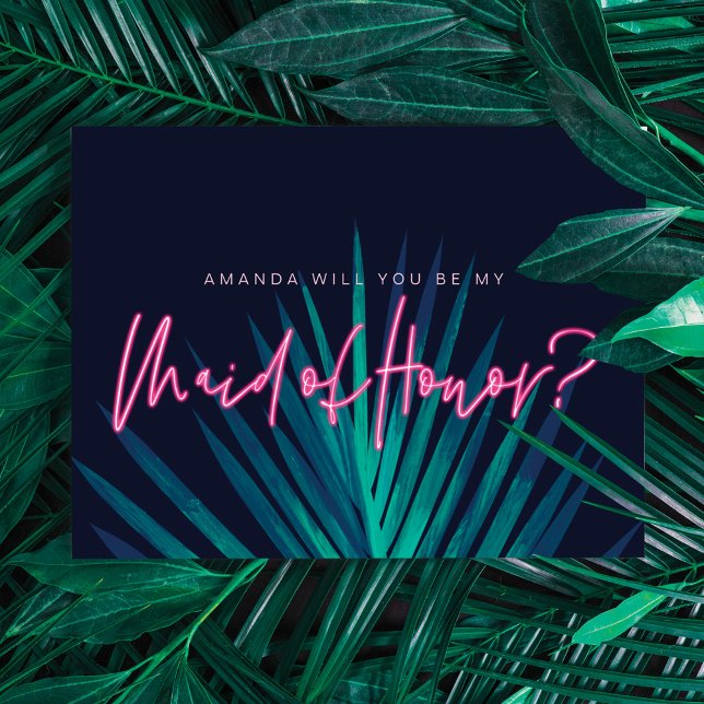 Elektrische Liebe Neon Pink ist meine Trauzeugin? Einladung (Von Creator hochgeladen)