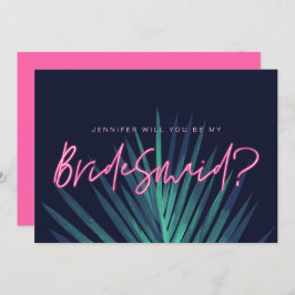 Elektrische Liebe Neon Pink Werden Sie meine Bride Einladung